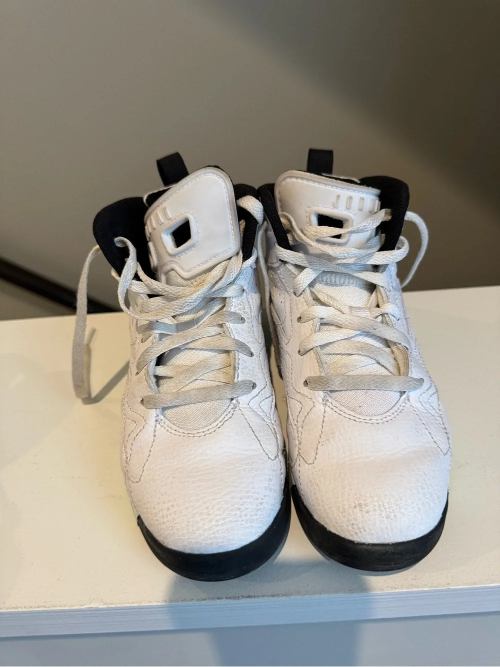 Nike Kids White and Mint High-Top Basketball Shoes